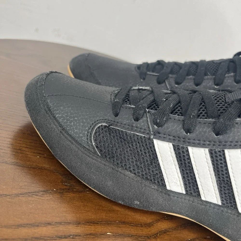 Adidas HVC 2 Shoes Men's 6 Black Wrestling Boxing Athletic Gum‎ Sole Sneakers